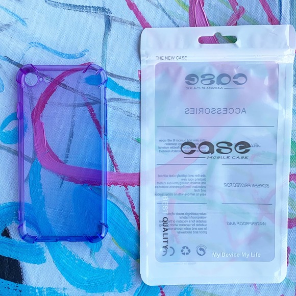 iPhone XS Max Case Blue Purple Ombre Clear Cover - Picture 1 of 6